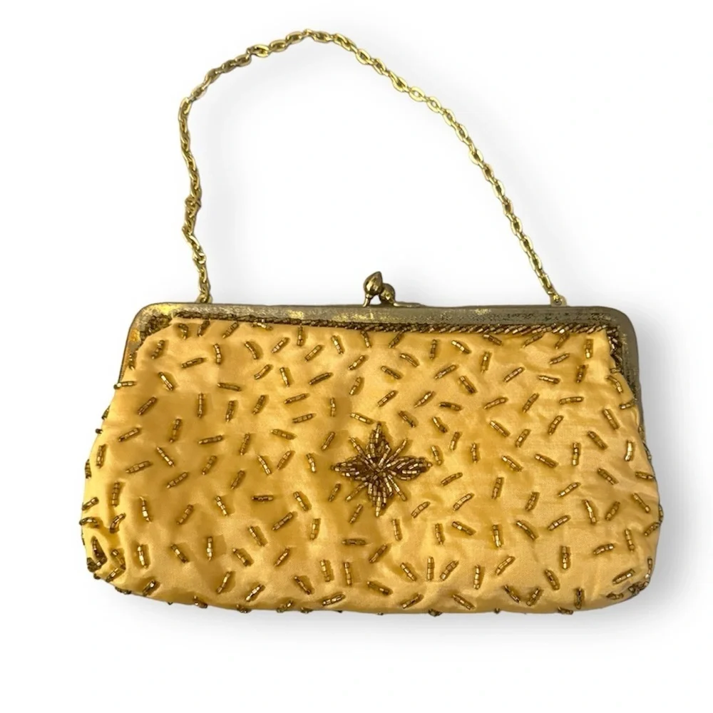 Vintage Walborg gold beaded evening bag
